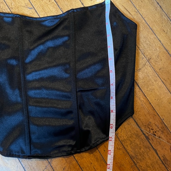 Saks Fifth Avenue | Black Wired Corset Cropped Top - Picture 4 of 6